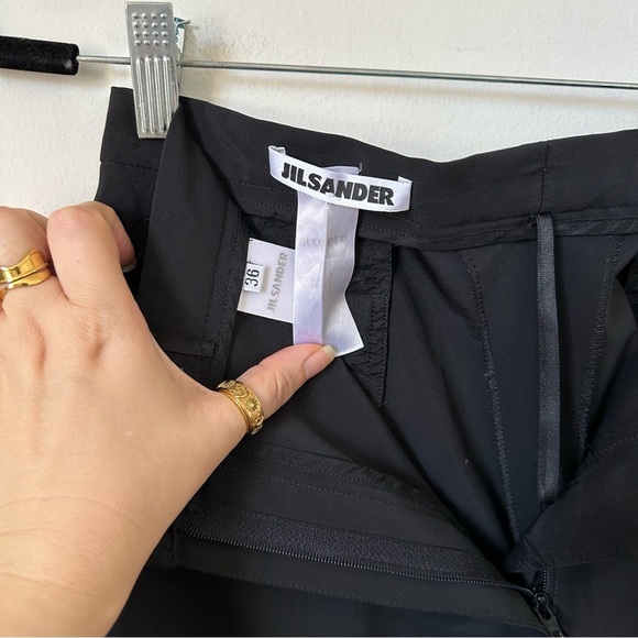 JIL SANDER Black Pleated Straight Leg Pants Size 36 - Picture 7 of 9